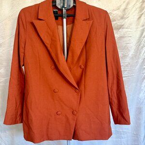 Nasty Gal Collection | Women’s Rust Double Breasted Blazer | Size US 8